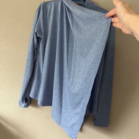 Merrell Open Drape Front Long Sleeve Cardigan Sweater Blue Purple Womens Small - Picture 3 of 9